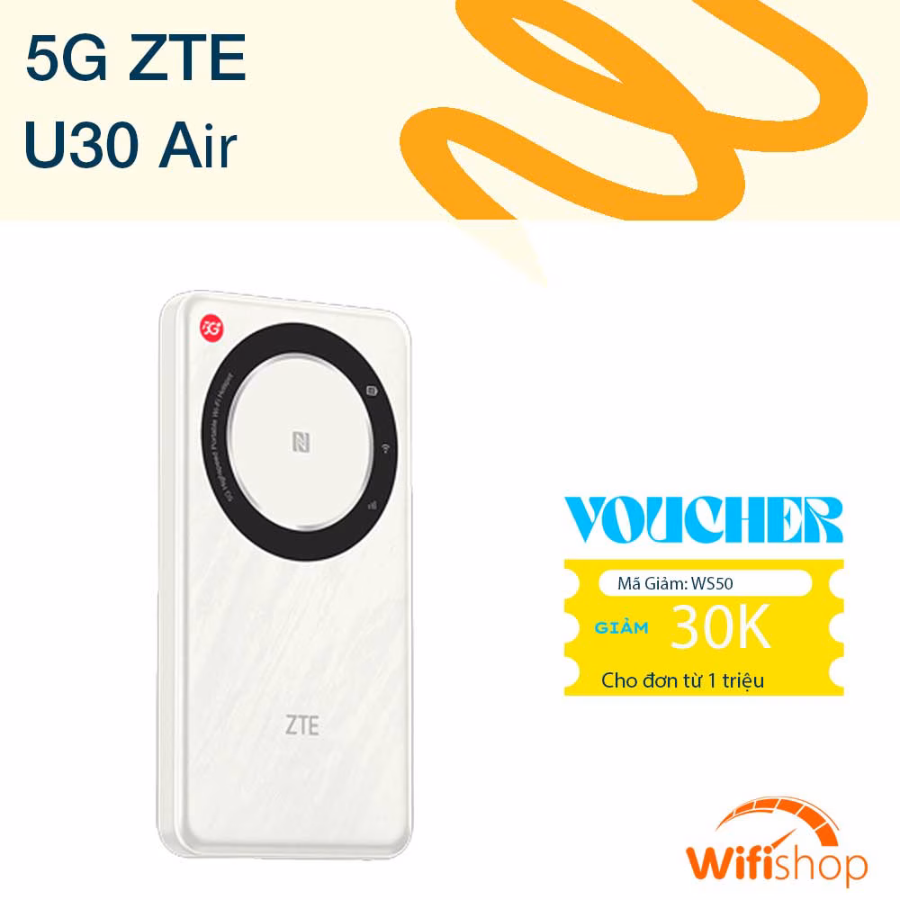 Bộ phát WiFi 5G ZTE U30 Air công nghệ NFC
